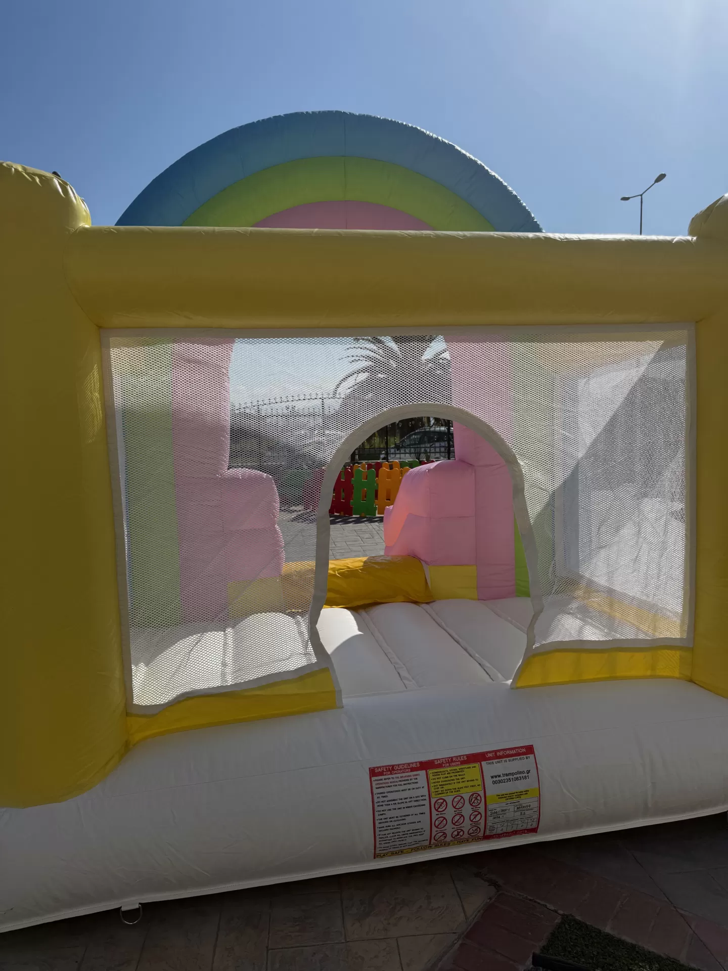 Φουσκωτο Παιδότοπου Επαγγελματικό Τραμπολινο Ουρανιο Τοξο 3.0mX3.0mX3.28m